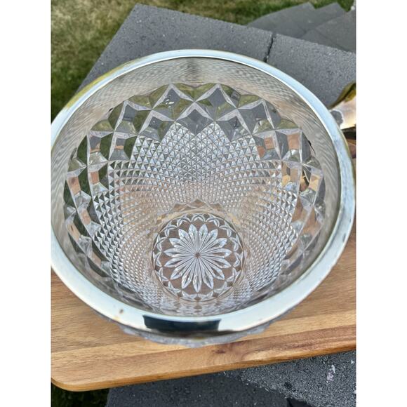 1950s VSL Art Deco Cut Crystal and Champagne Bucket Belgium 9.5” Heavy 9.6 Lb - Picture 9 of 11